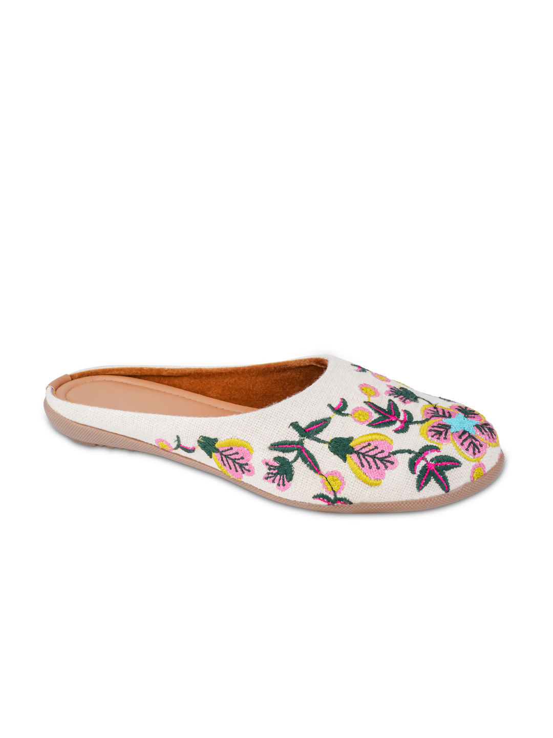 Women's Ethnic Embroidered Mules | Slip-On Juttis for Casual Comfortable Flat Mojaris - Image 11