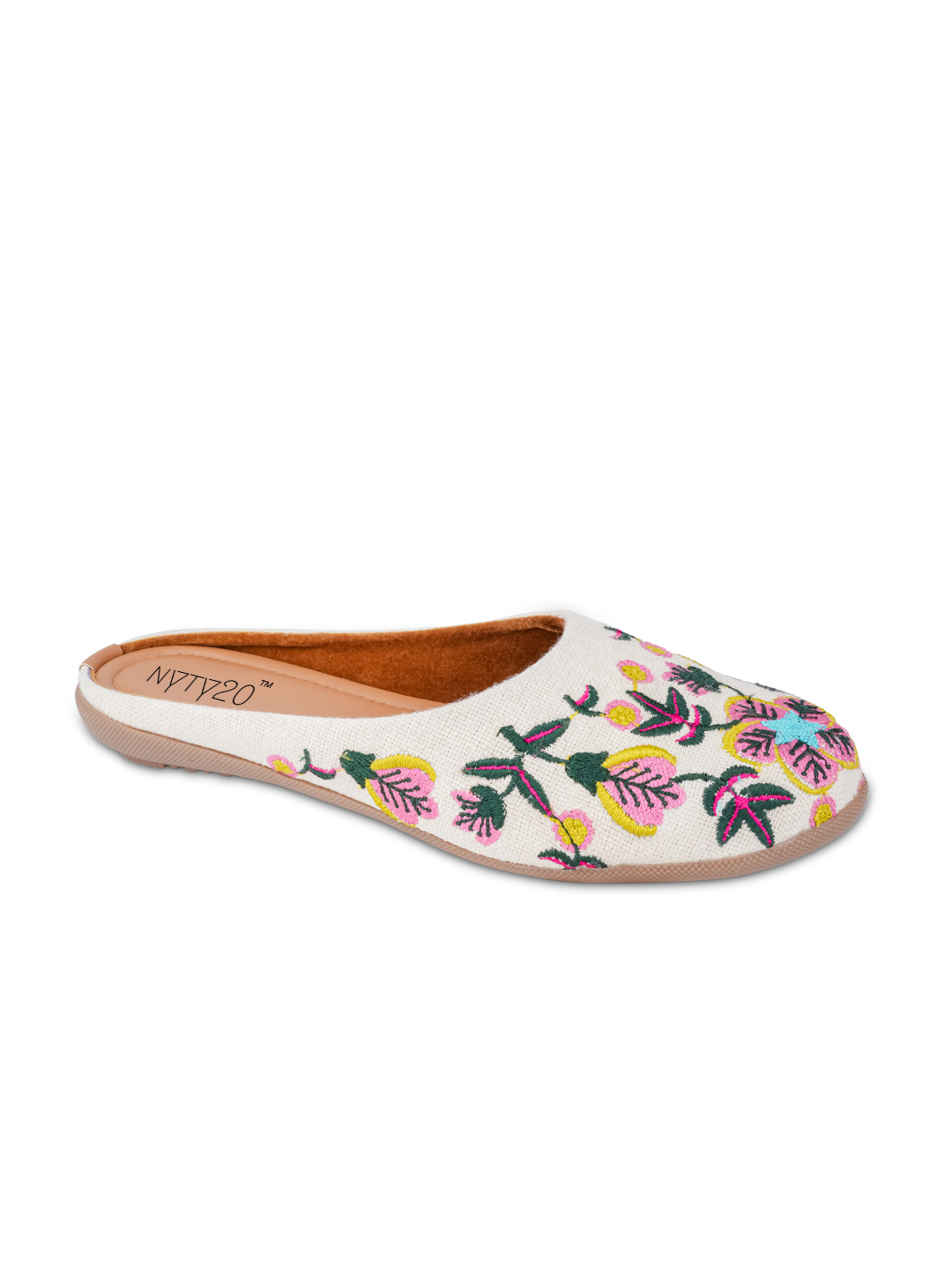 Women's Ethnic Embroidered Mules | Slip-On Juttis for Casual Comfortable Flat Mojaris - Image 5