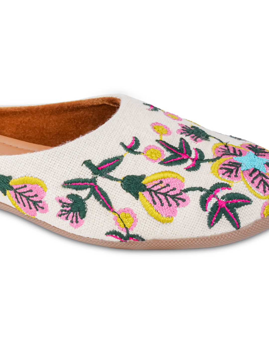 Women's Ethnic Embroidered Mules | Slip-On Juttis for Casual Comfortable Flat Mojaris - Image 8