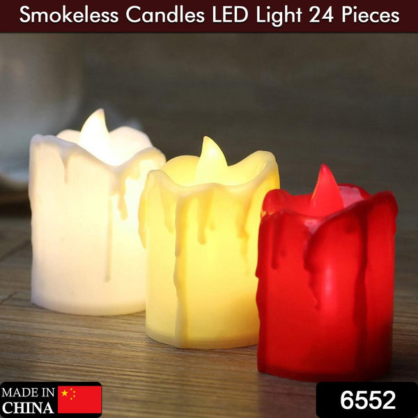 Set of 24 Multicolor Flameless Melted Design Candles for Decoration, Diwali - Image 6