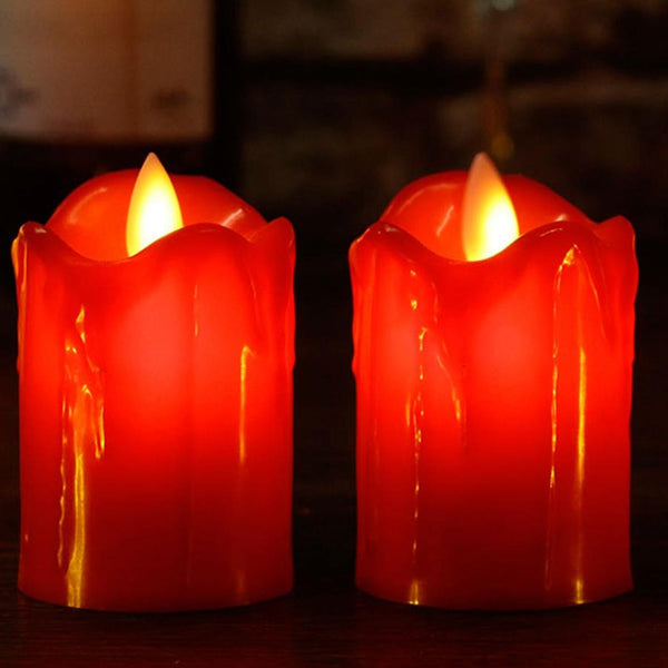 Set of 24 Multicolor Flameless Melted Design Candles for Decoration, Diwali - Image 5