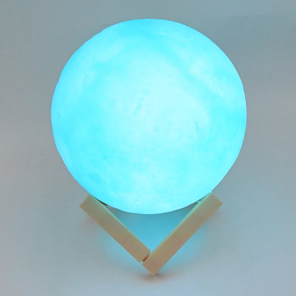 Moon Night Lamp Blue Color with Plastic Stand (15 x12 Cm / 1 Pc) - Image 3