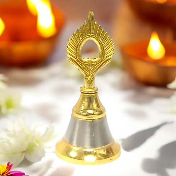 Brass and Steel Temple Ghanti (Pooja Bell) – Decorative Spiritual Accessory - Image 8