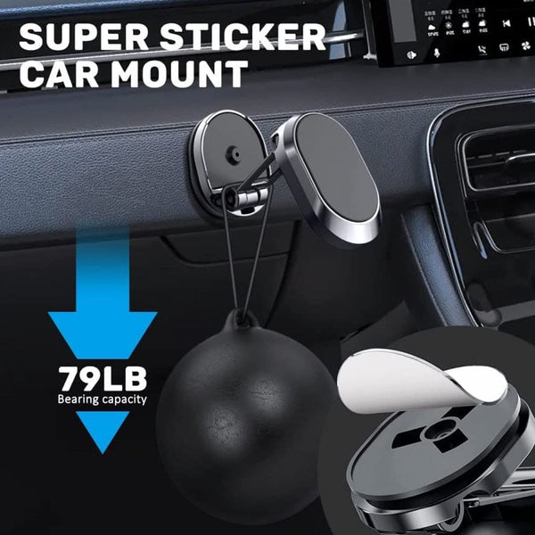 360 Degree Rotating Magnetic Car Phone Holder | Metal Folding Car Phone Holder | New Alloy Folding Magnetic Car Phone Holder (Pack of 1) - Image 5