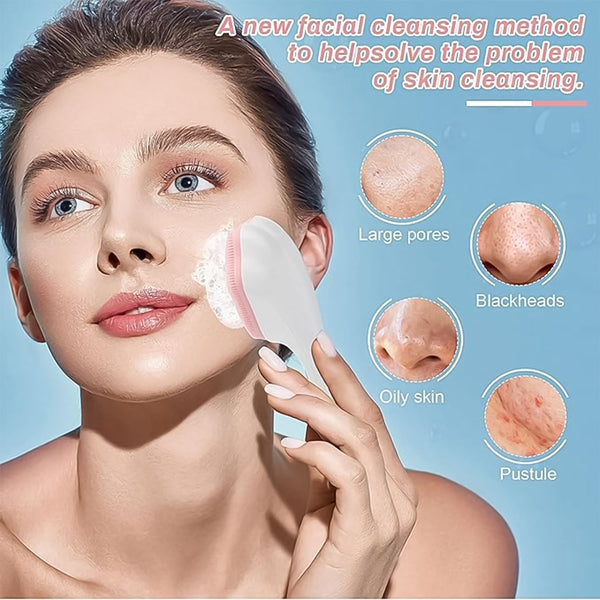 Silicone Face Scrubber Exfoliating Brush, Manual Handheld Facial Cleansing Brush (1 Pc) - Image 6