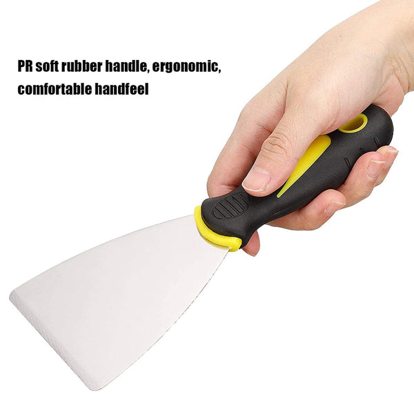 Putty Knife Set with Soft Rubber Handle for Drywall, Putty, Decals, Baking, Patching and Painting - Image 5