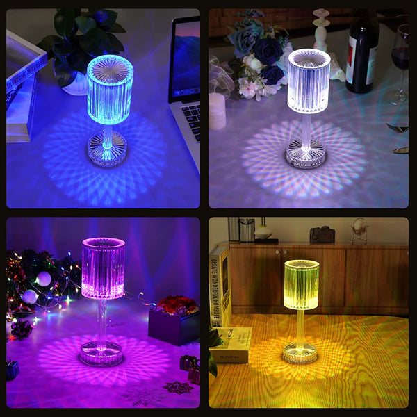 Crystal Table Lamp , Touch Control Atmosphere Nightstand Lamp With USB Charging Line - Image 5