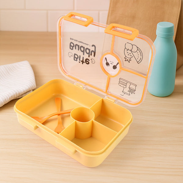 Bite Buddy 4-Compartment Leak-Resistant Plastic Lunch Box with Spoon & Fork - Image 3