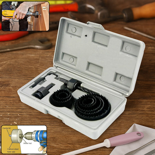 Wood Hole Saw Cutting Set (11 pcs, 19-64mm, Multicolour) - Image 11