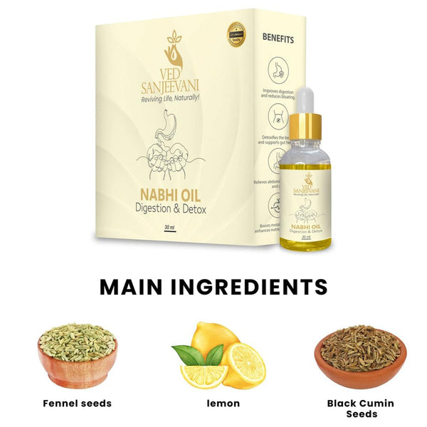 Ved Sanjeevani 30ML Ayurvedic Nabhi Oil for Digestion & Detox (30ML / 1 Pc) - Image 5