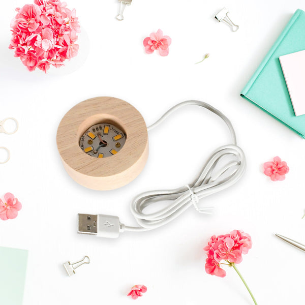 Ganpati 3D Crystal Ball lamps With Wood Base - Image 6