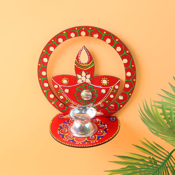 Handcrafted Wooden Decorative Diya Stand (1 Pc) - Image 4