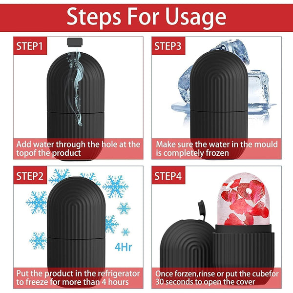 Face Ice Roller Massager for Swelling & Puffiness Reduction (Black) - Image 8