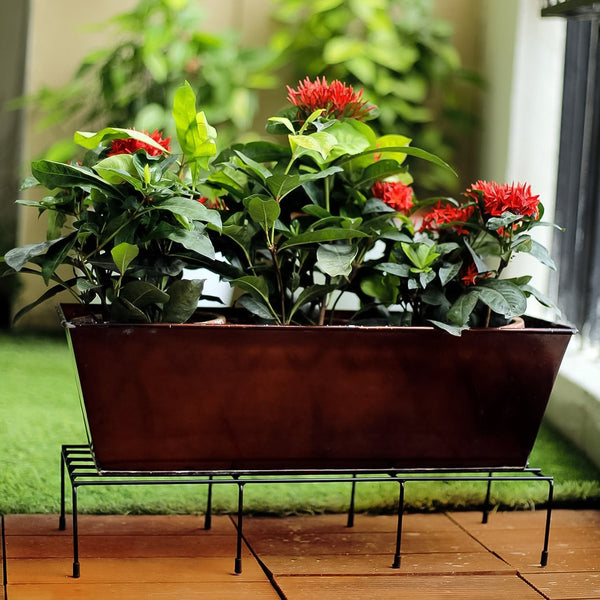Metal Rectangle Flower plant stand for balcony (60×20 Cm / 2 Pc Set) - Image 3