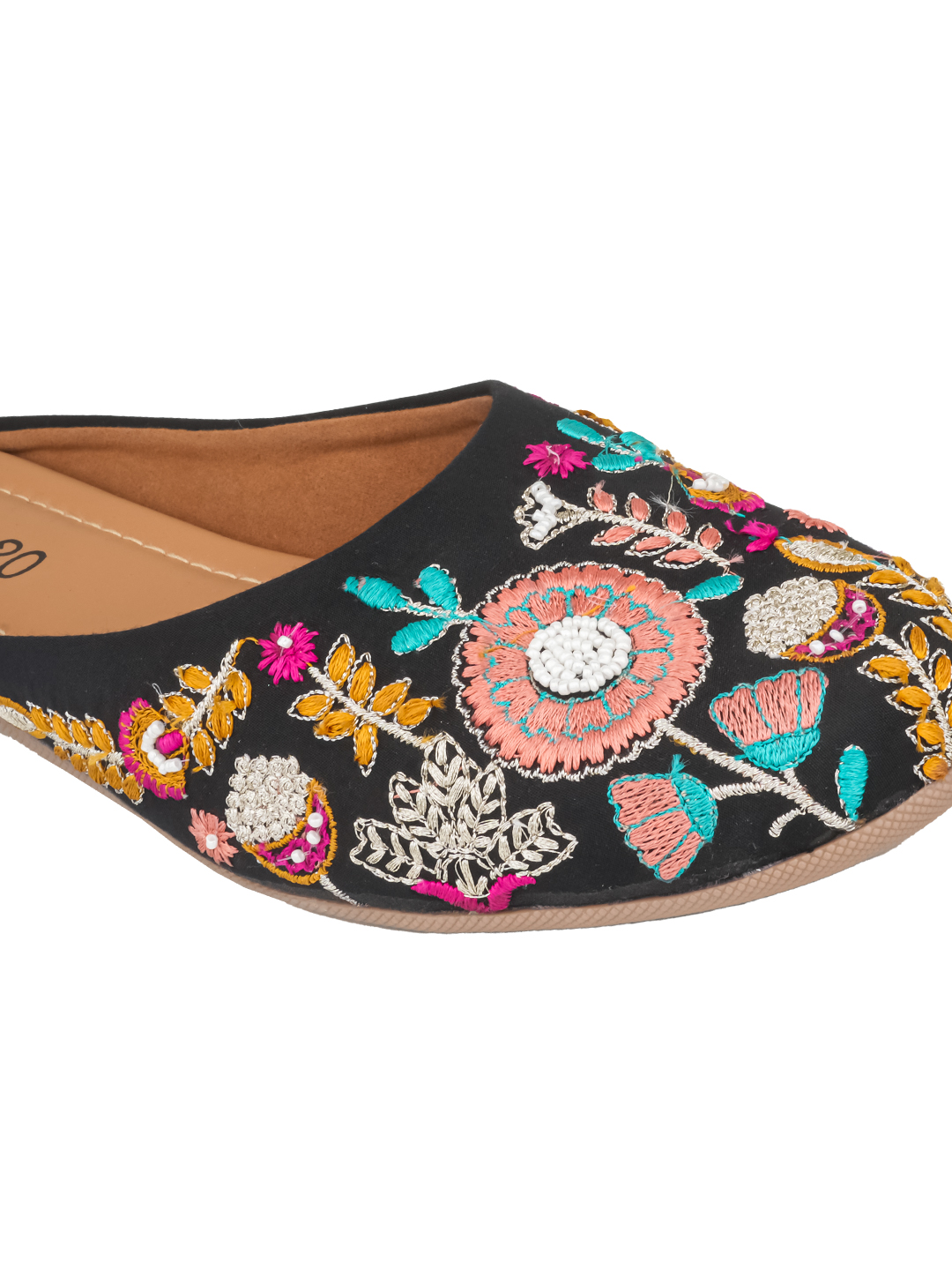 Women's Ethnic Embroidered Mules | Slip-On Juttis for Casual Comfortable Flat Mojaris - Image 6