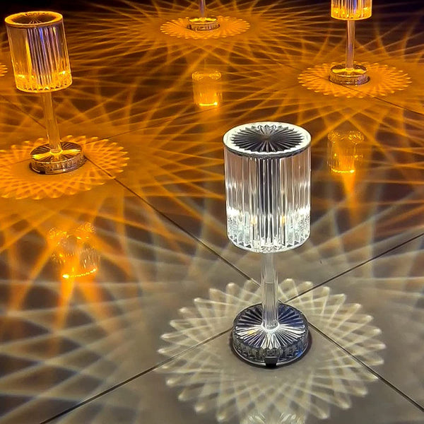 Crystal Table Lamp , Touch Control Atmosphere Nightstand Lamp With USB Charging Line - Image 3