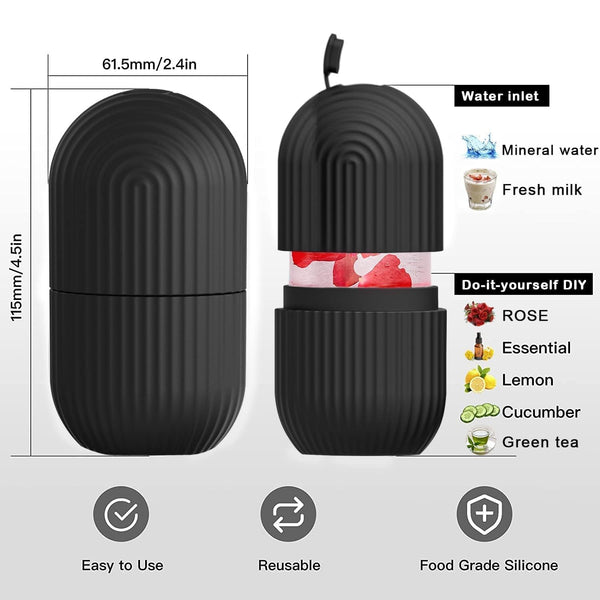 Face Ice Roller Massager for Swelling & Puffiness Reduction (Black) - Image 4