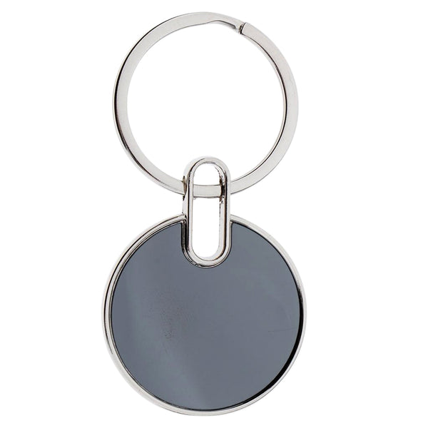 Sleek Black Round Metal Keychain (1 Pc) - Image 5