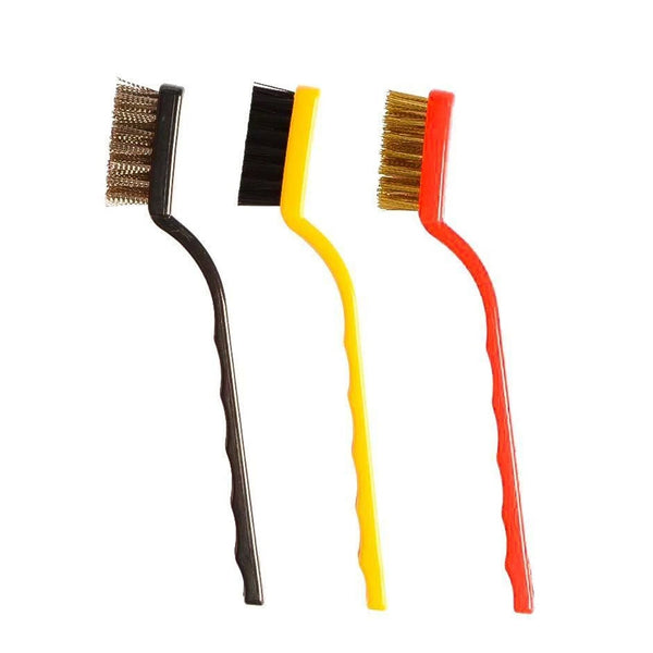 3 Pc Mini Wire Brush Set for cleaning (Brass, Nylon, Stainless Steel Bristles) - Image 8