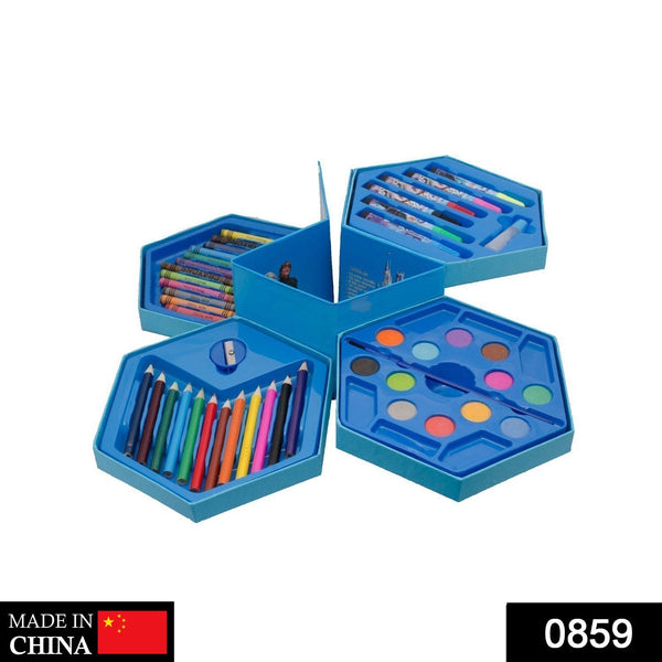 46 Pcs Plastic Art Colour Set with Color Pencil, Crayons, Oil Pastel and Sketch Pens - Image 8