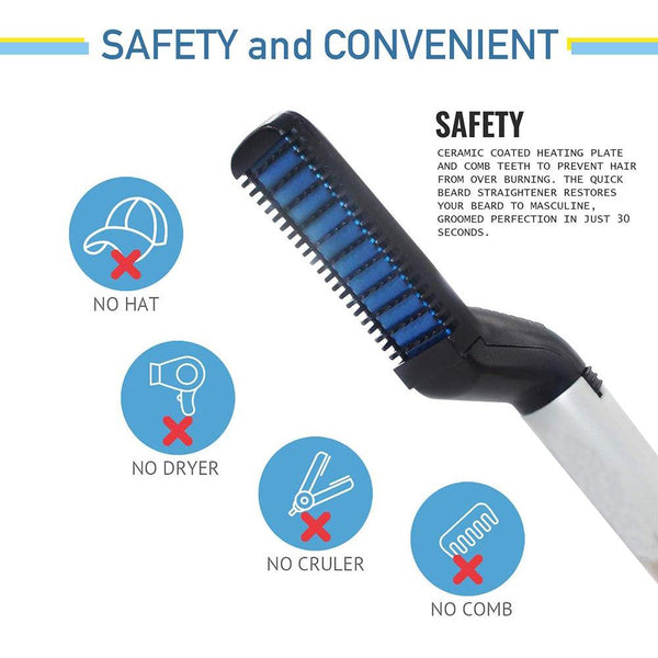 Men's Beard and Hair Curling Straightener (Modelling Comb) - Image 6