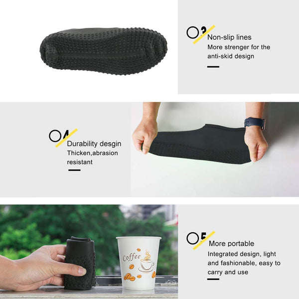 Non-Slip Silicone Rain Reusable Anti skid Waterproof Fordable Boot Shoe Cover ( Large ) - Image 5