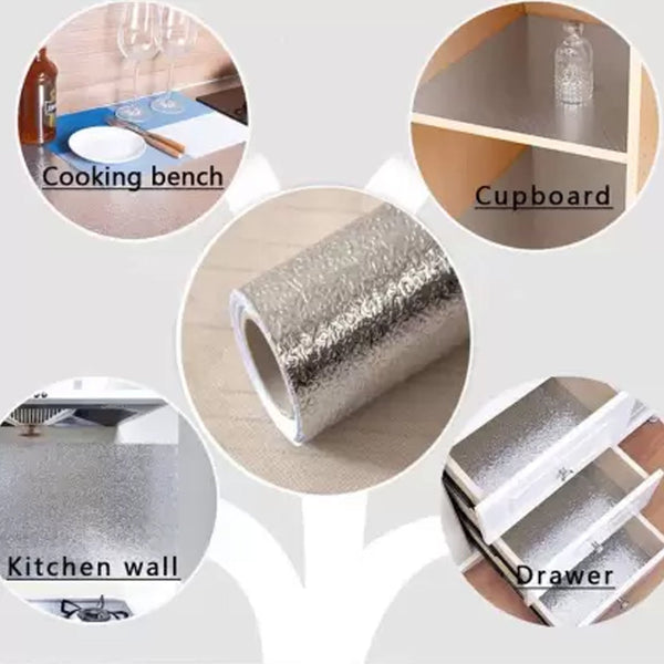 Aluminium foil for Kitchen and Aluminium Foil Paper Sticker Roll for Kitchen Wall, Drawers. (45cmx2Meter) - Image 4