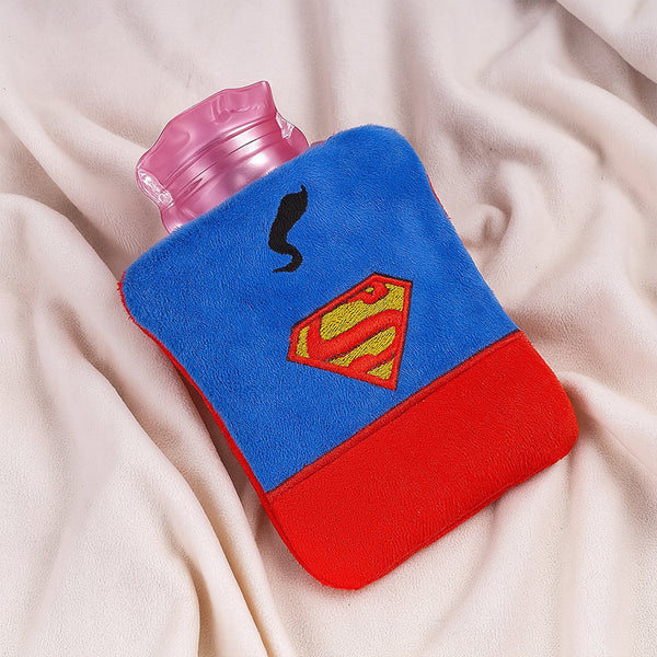 Superman Print Small Hot Water Bag with Cover for Pain Relief - Image 10