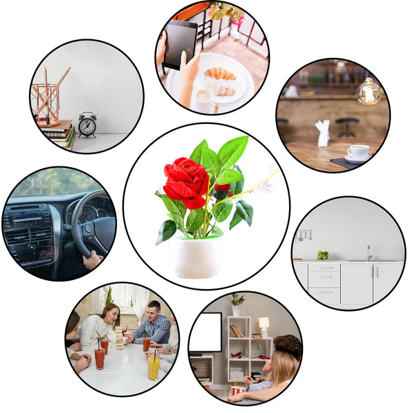 Artificial Rose Flower Plant With Pot, For Home Office Or Gift - Image 2