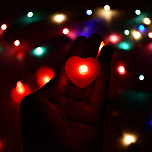 Flameless Candles LED Heart Shape Tea Light Candles Multi Color Electrical Diya Candles Battery Operated Fake Candles for Gift/Home Decoration Diwali Navratri Lighting, Diwali (Pack of 12) - Image 7