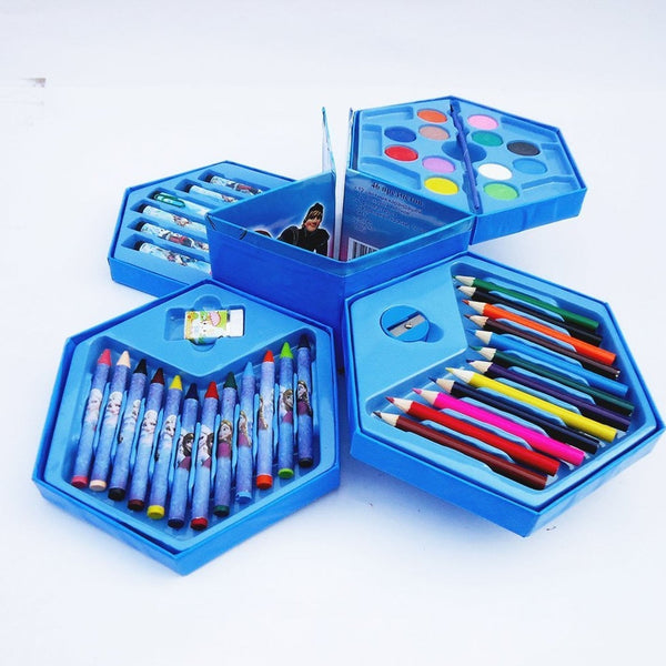 46 Pcs Plastic Art Colour Set with Color Pencil, Crayons, Oil Pastel and Sketch Pens - Image 2