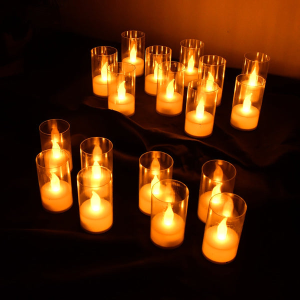 Flameless Candles with Transparent plastic Covers Set of 24 Pcs LED - Image 3
