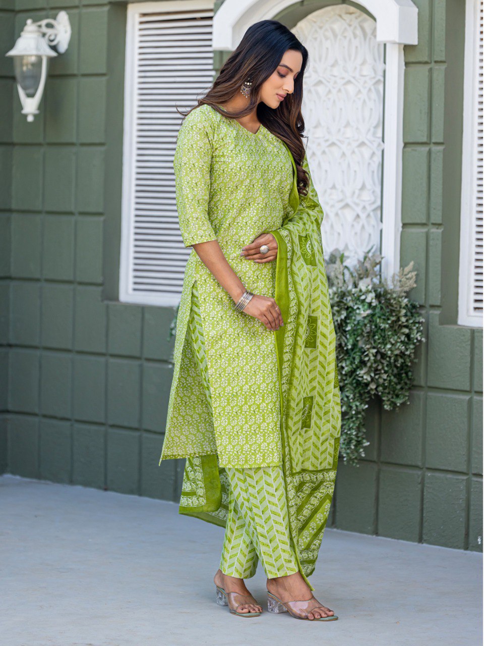 Fully Stiched Cotton Kurti Pant Dupatta - Image 4