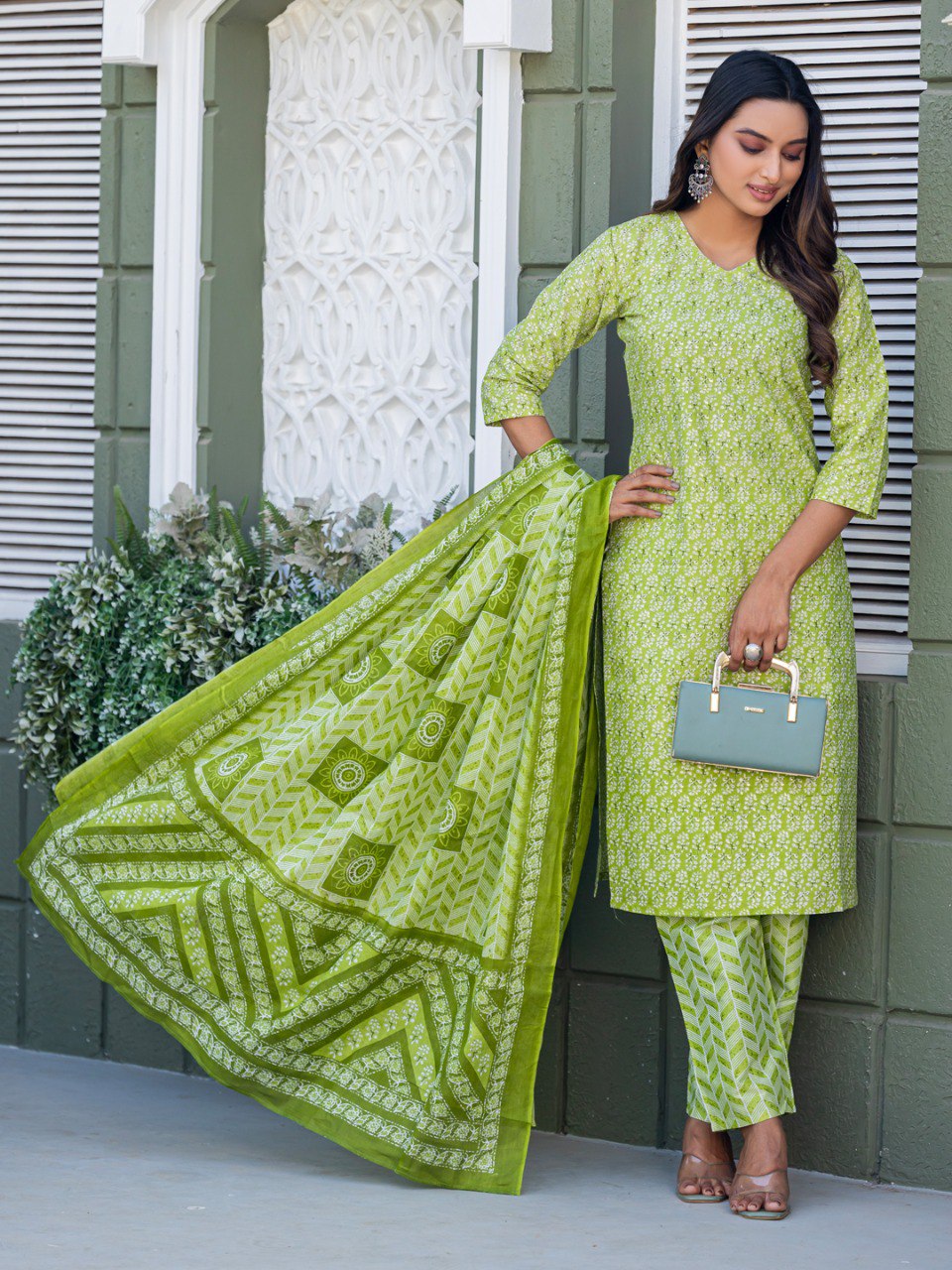 Fully Stiched Cotton Kurti Pant Dupatta - Image 7