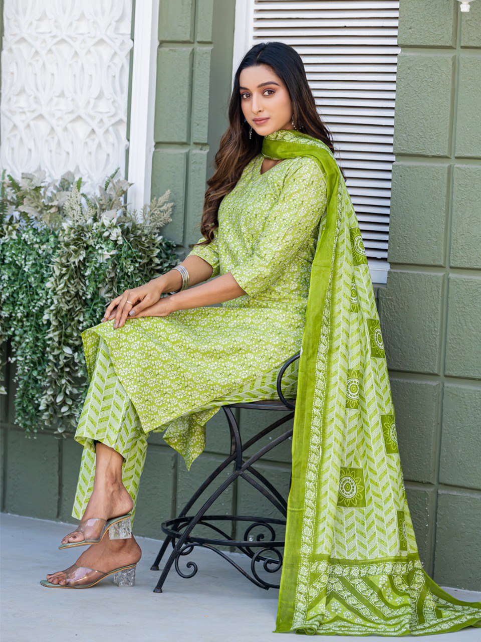 Fully Stiched Cotton Kurti Pant Dupatta - Image 2