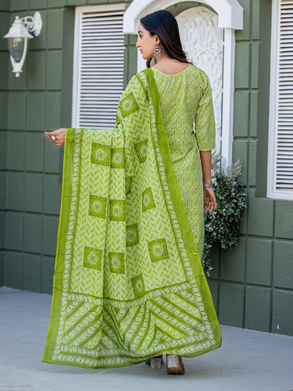 Fully Stiched Cotton Kurti Pant Dupatta - Image 6