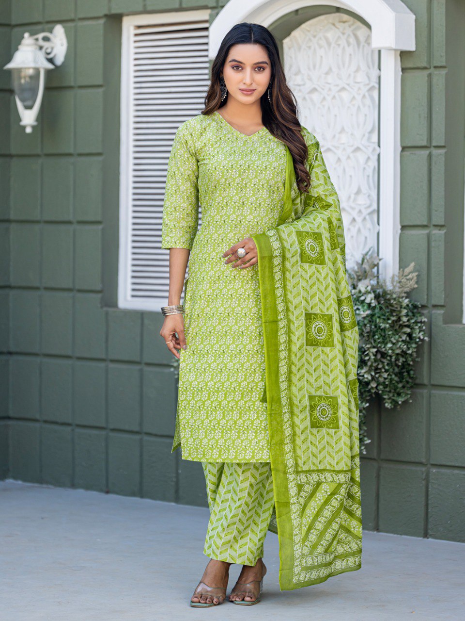 Fully Stiched Cotton Kurti Pant Dupatta