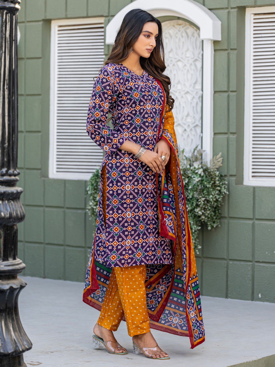 Fully Stiched Cotton Kurti Pant Dupatta - Image 6