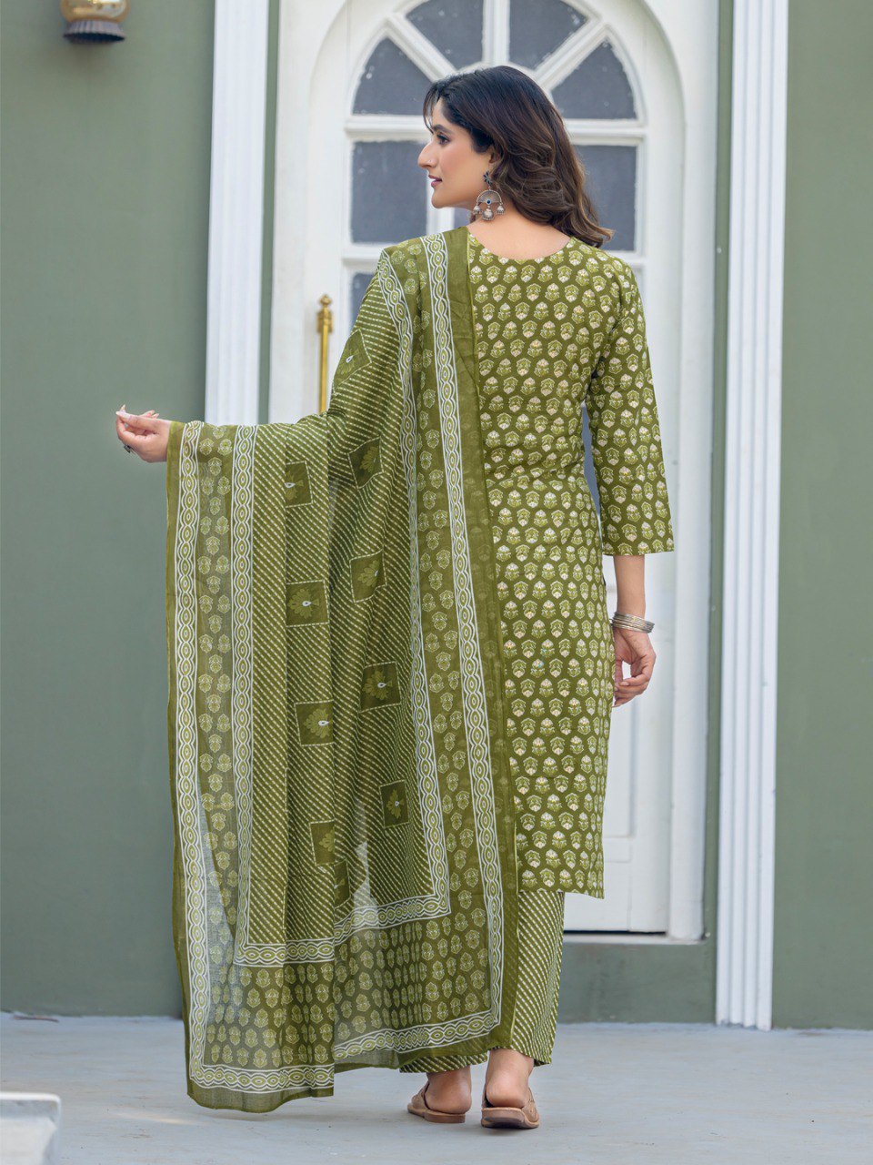 Fully Stiched Cotton Kurti Pant Dupatta - Image 5