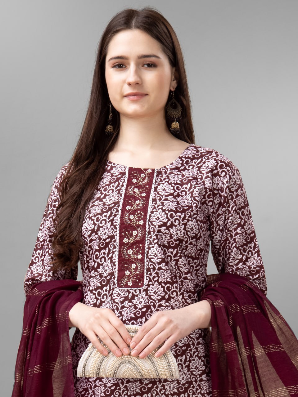 Fully Stiched Rayon Kurti Pant Dupatta - Image 2