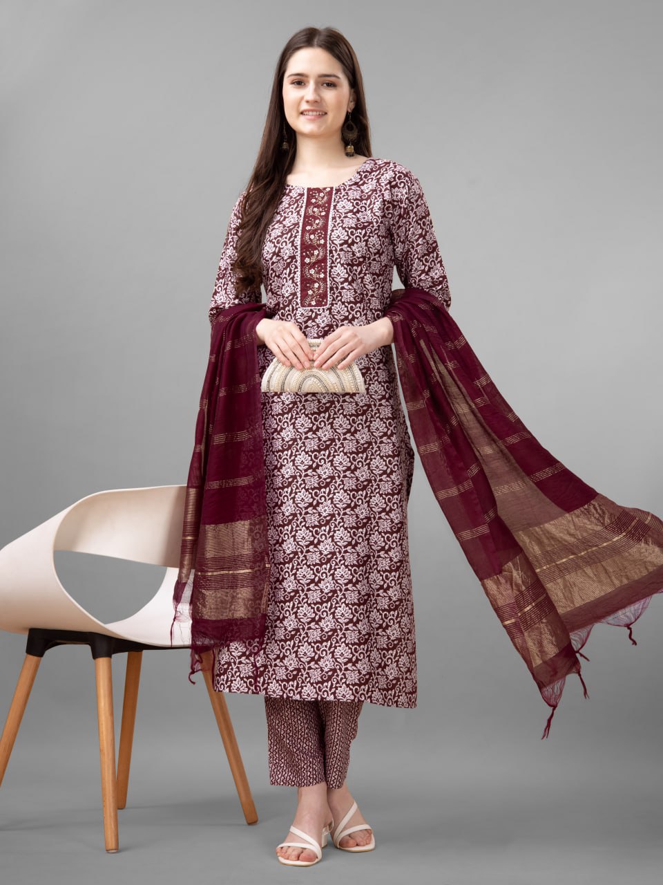 Fully Stiched Rayon Kurti Pant Dupatta - Image 5