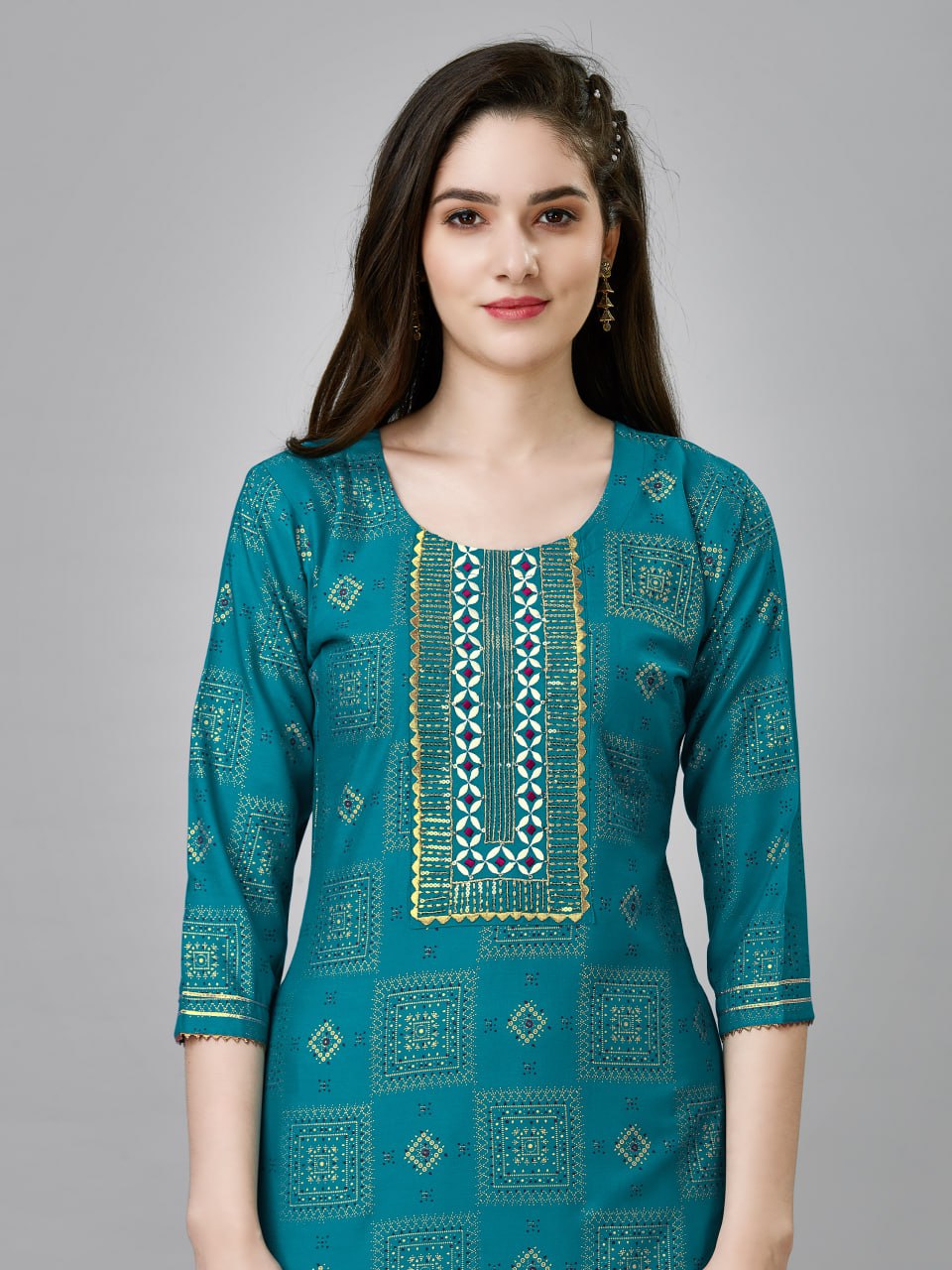 Fully Stiched Rayon 14 Kgs (Liva Approved) Kurti & Pant - Image 6