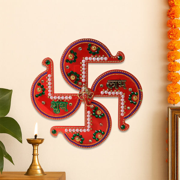 Acrylic Swastik Shubh Labh Wall Hanging (1 Pc) - Image 7