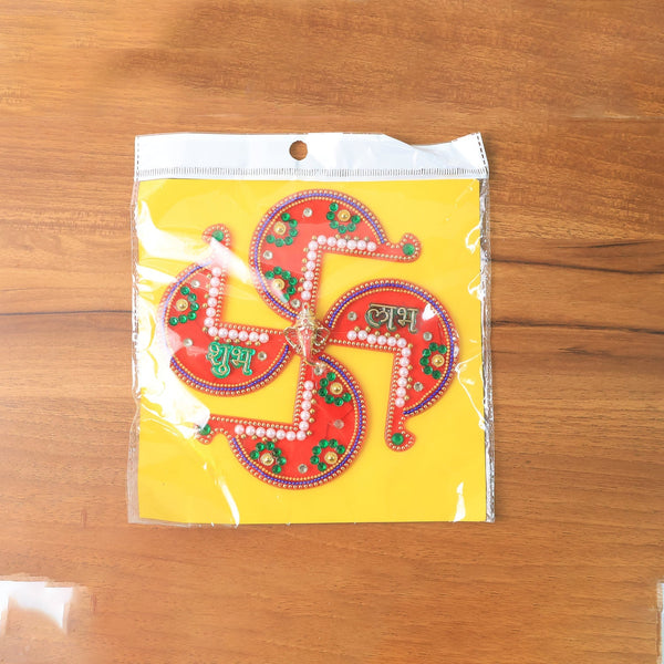 Acrylic Swastik Shubh Labh Wall Hanging (1 Pc) - Image 2