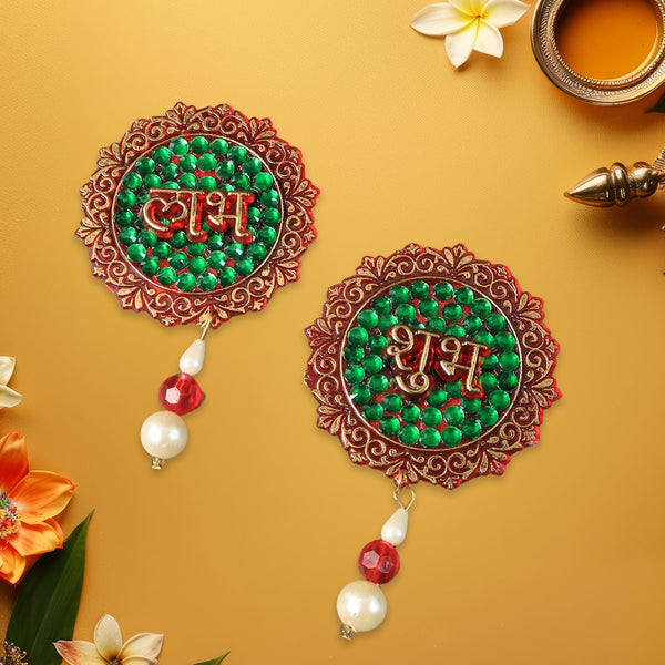 Shubh Labh Beaded Decorative Door Hanging (2 Pc) - Image 7