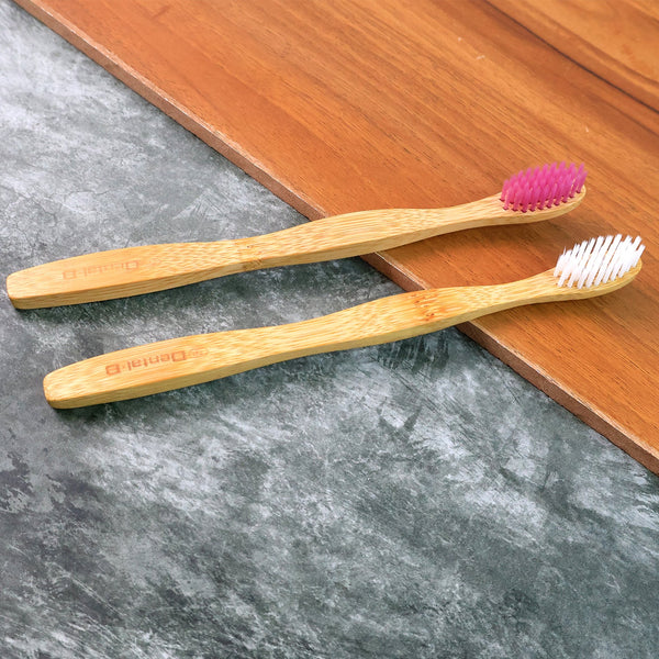 Eco-Friendly Natural Bamboo Toothbrush with Medium Bristles (2 Pc) - Image 10