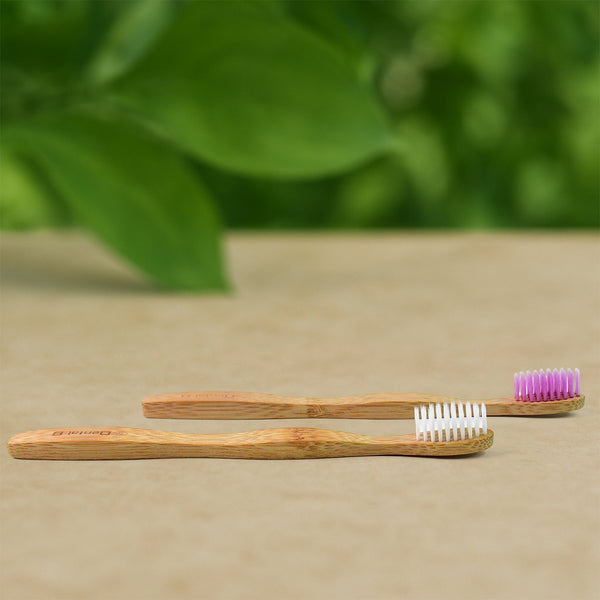 Eco-Friendly Natural Bamboo Toothbrush with Medium Bristles (2 Pc) - Image 8
