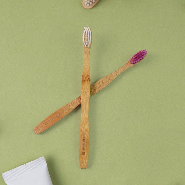 Eco-Friendly Natural Bamboo Toothbrush with Medium Bristles (2 Pc) - Image 3