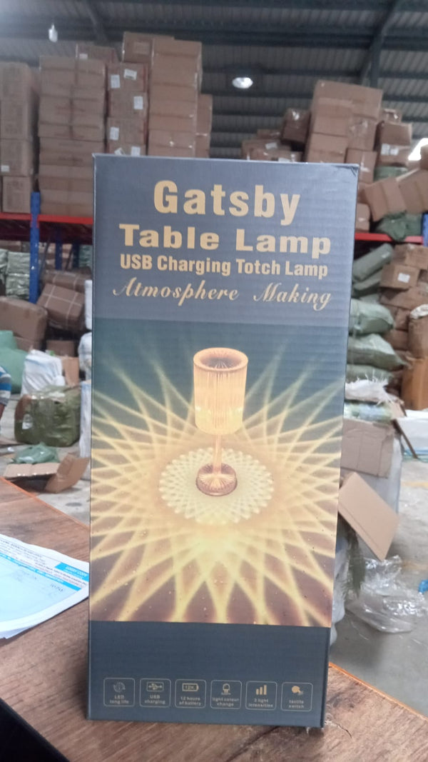 Crystal Table Lamp , Touch Control Atmosphere Nightstand Lamp With USB Charging Line - Image 2