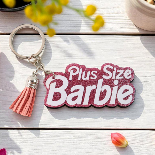 Text Keychain with Glitter Finish and Tassel Charm (1 Pc) - Image 4